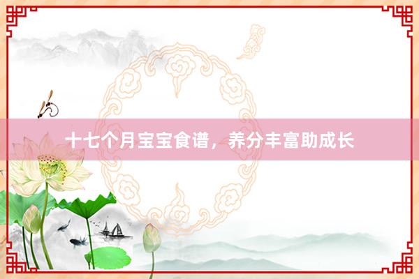 十七个月宝宝食谱，养分丰富助成长