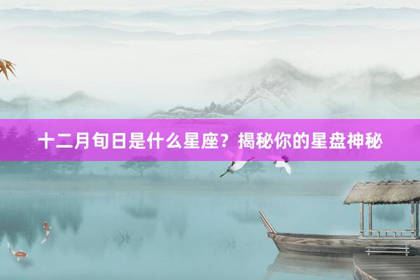 十二月旬日是什么星座？揭秘你的星盘神秘